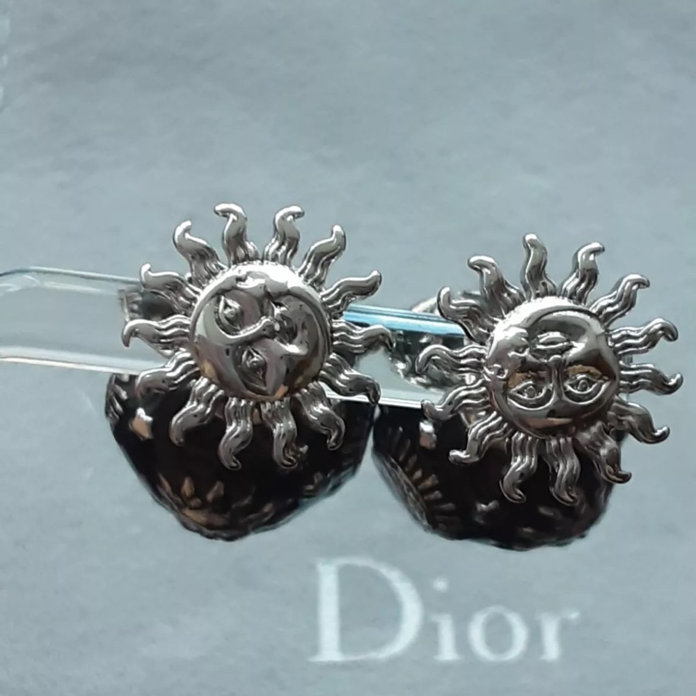 Christian Dior tribales earrings black enamel